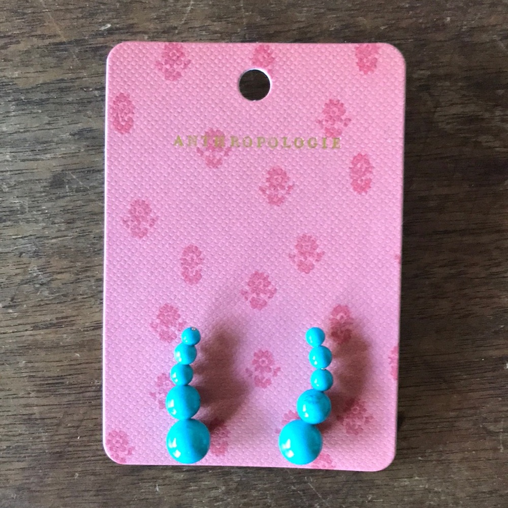 Turquoise Anthropologie Ear Climbers